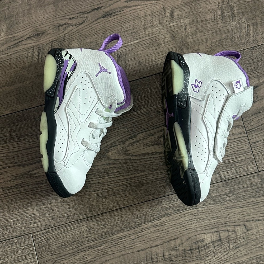 Jordan 3 Retro White and Purple High-Top Sneakers